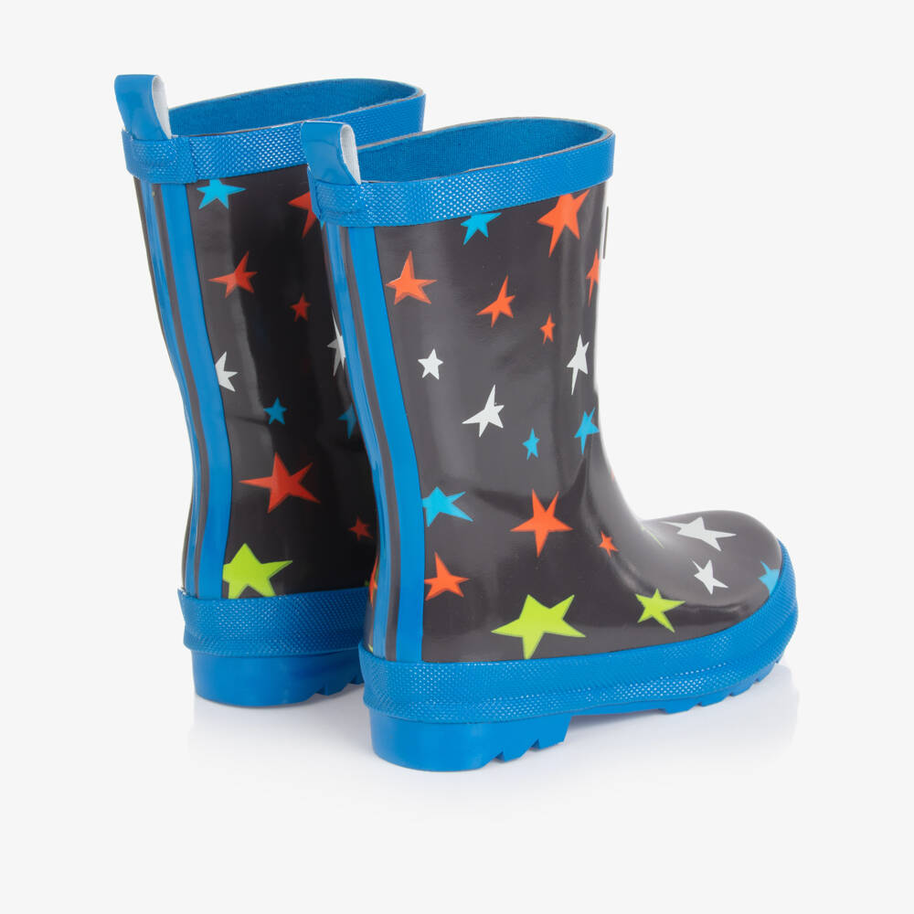 Hatley-بوت واقي من المطر لون رمادي وأزرق للأولاد | Childrensalon
