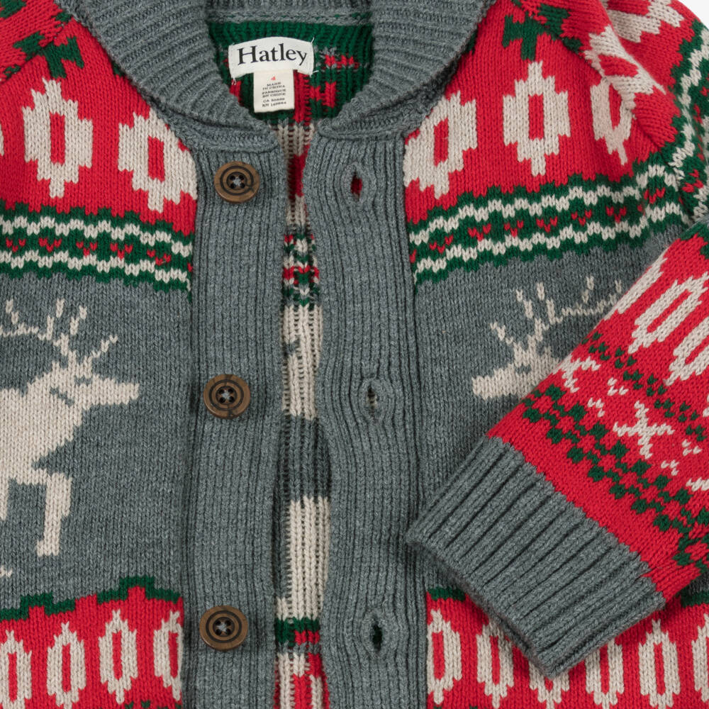 Hatley-Кардиган с шалевым воротником серый Фэр айл для мальчиков | Childrensalon