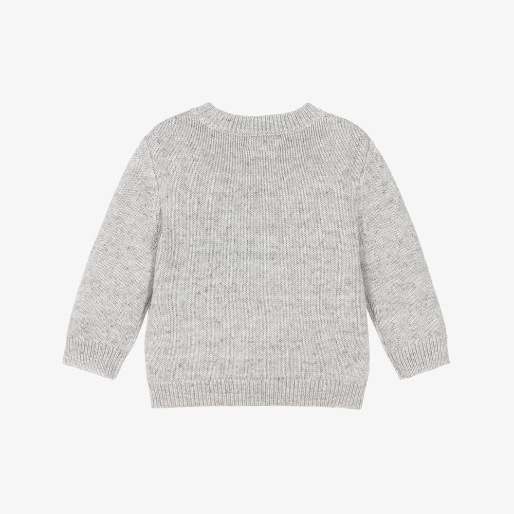 Hatley-Boys Grey Intarsia Knit Dog Sweater | Childrensalon