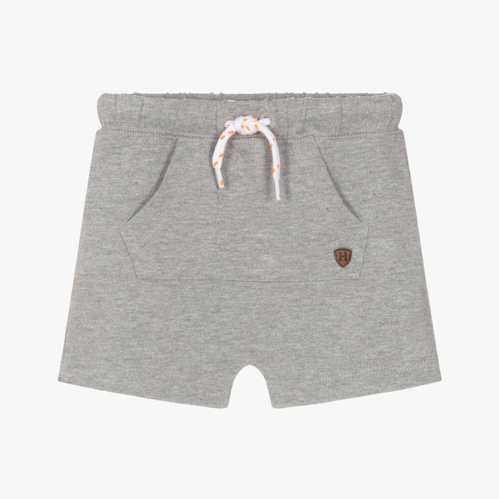 Hatley-Boys Grey Marl Cotton Jersey Shorts with Pouch Pocket | Childrensalon