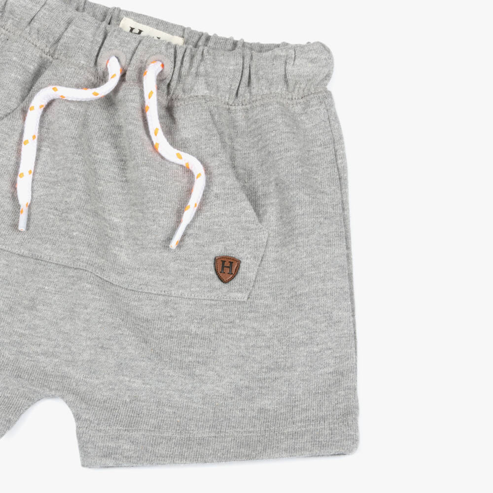 Hatley-Boys Grey Marl Cotton Jersey Shorts with Pouch Pocket | Childrensalon