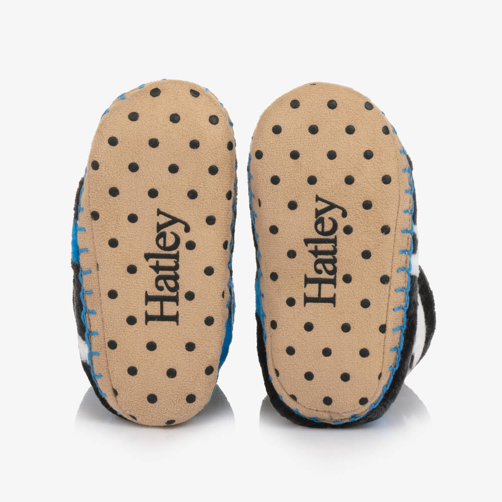 Hatley-Boys Grey Plush Fleece Polar Bear Slippers | Childrensalon