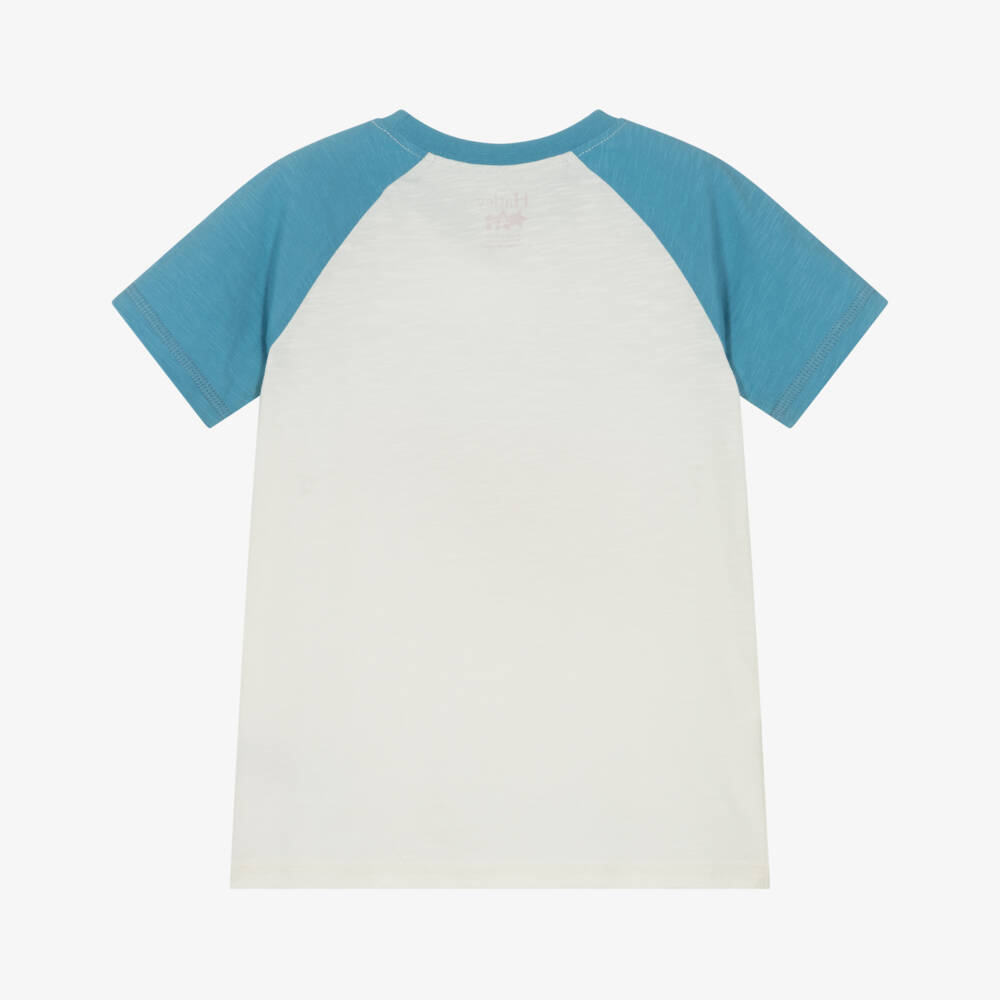 Hatley-Boys Ivory & Blue Cotton Lobster T-Shirt | Childrensalon