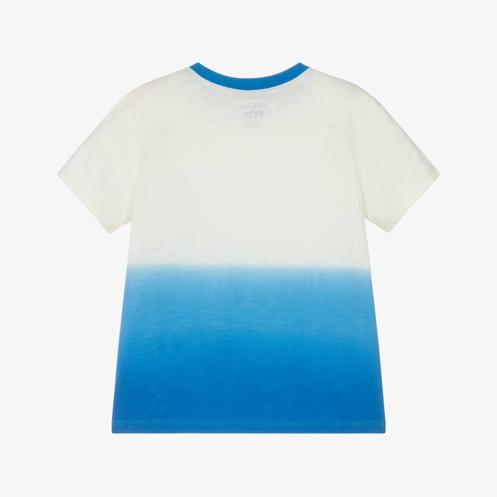 Hatley-Boys Ivory & Blue Cotton Octopus T-Shirt | Childrensalon
