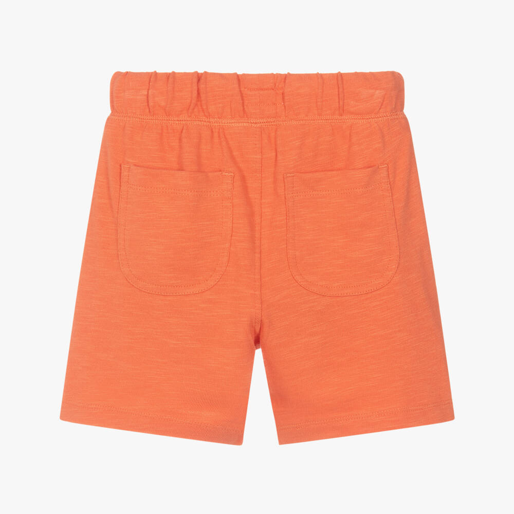Hatley-Boys Orange Slub Cotton Drawstring Shorts with Pockets | Childrensalon