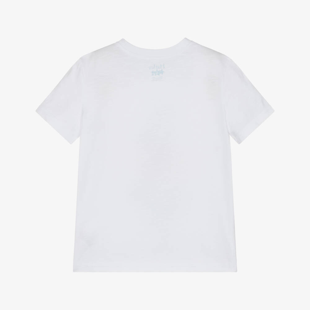 Hatley-Boys White Cotton Beach Signpost T-Shirt | Childrensalon