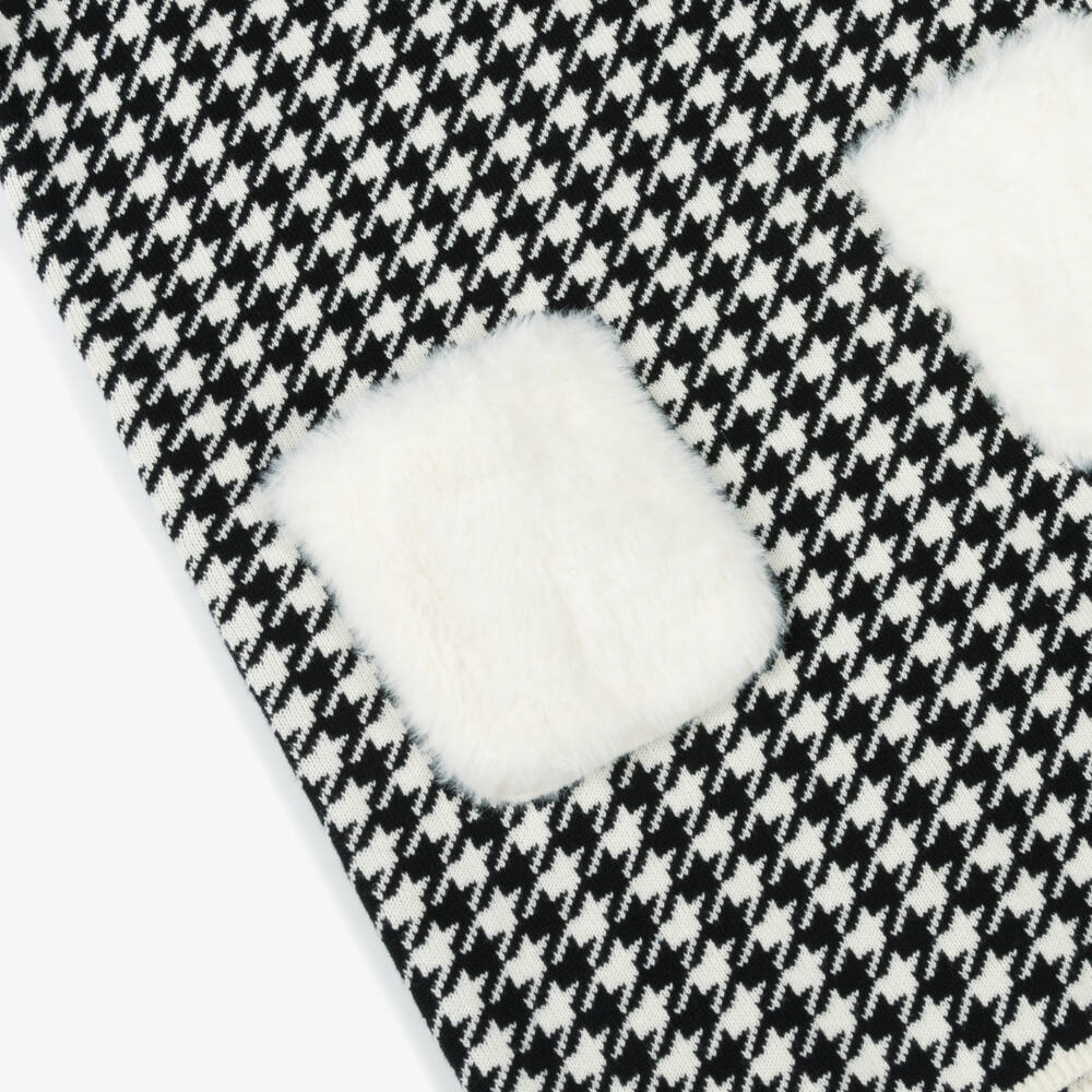 Hatley-فستان بتصميم بلوفر ونقشة هوندستوث لون أسود وعاجي | Childrensalon