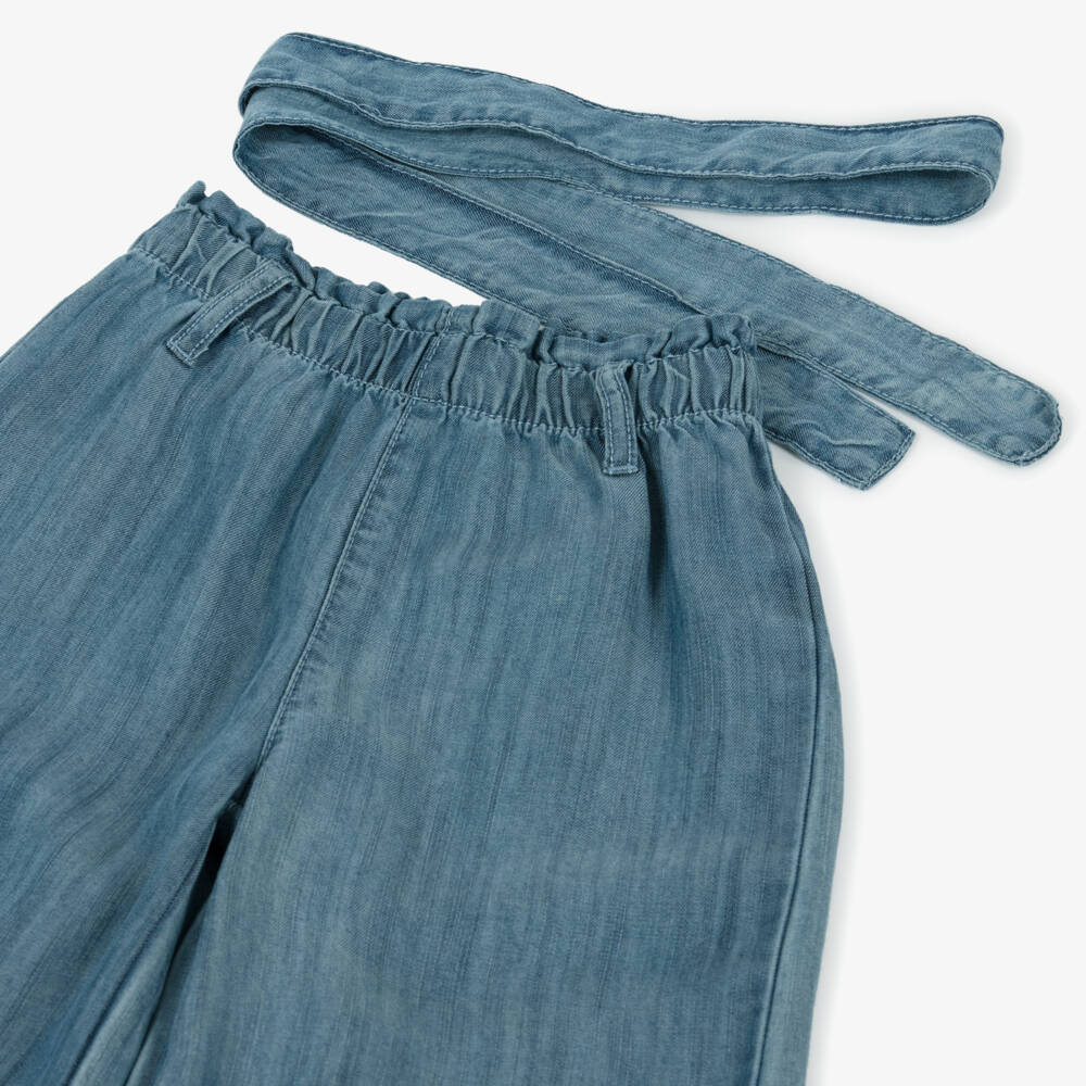 Hatley-بنطلون بأرجل واسعة شامبراي لون أزرق للبنات | Childrensalon