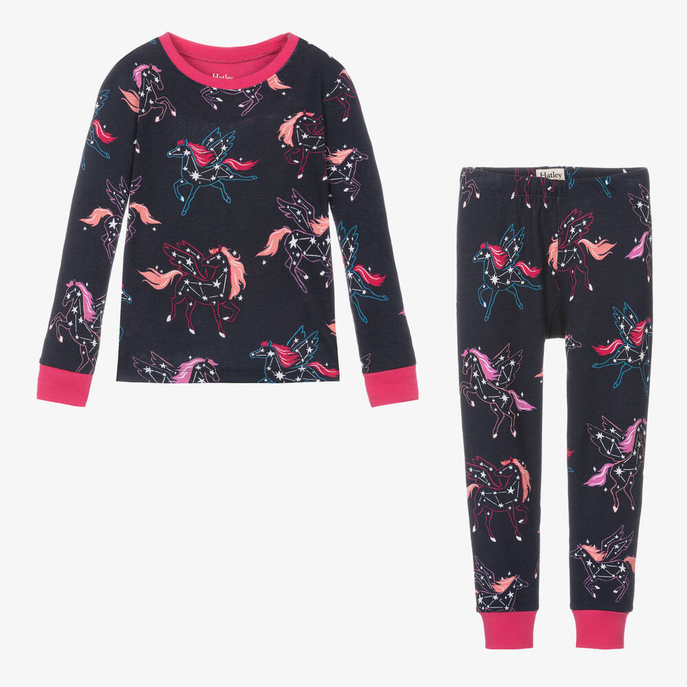 Hatley-Girls Blue Cotton Pyjamas | Childrensalon