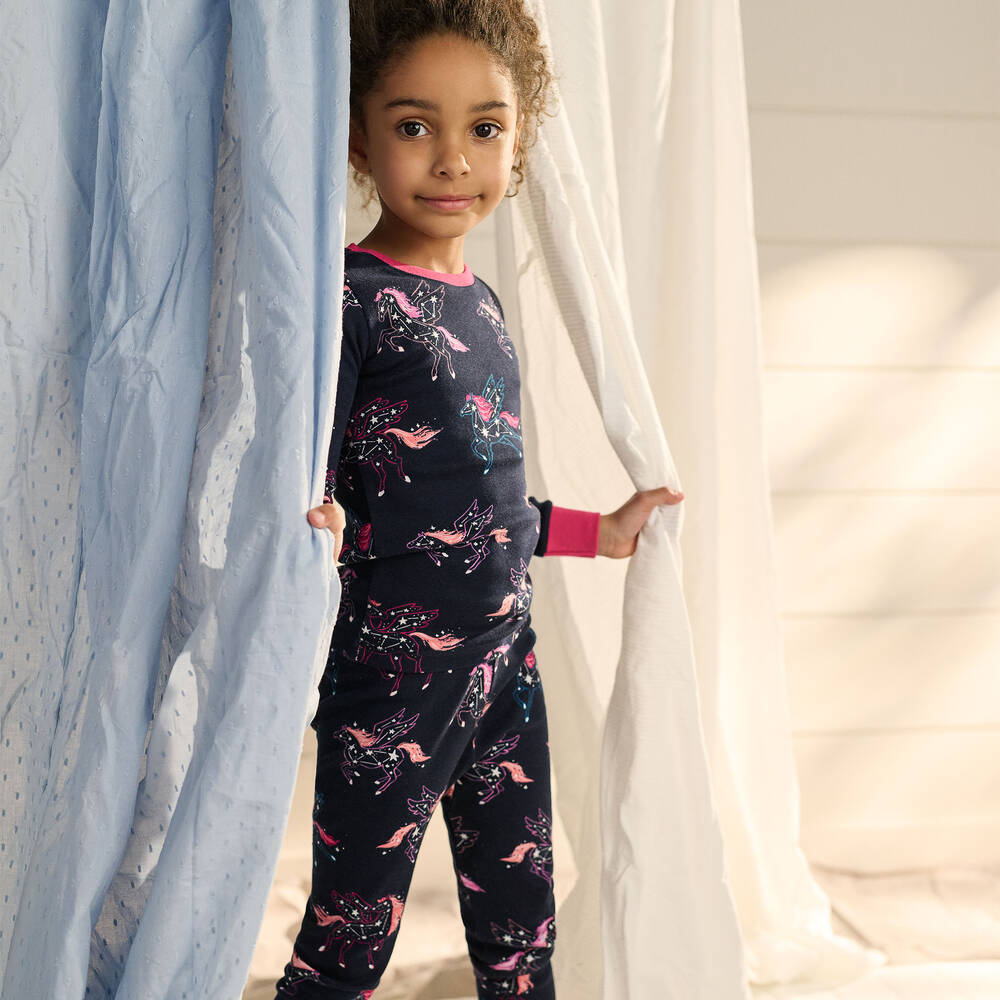 Hatley-Girls Blue Cotton Pyjamas | Childrensalon