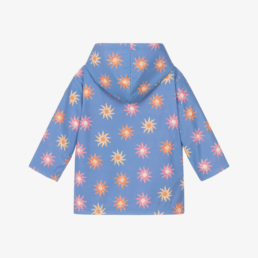 Hatley-Girls Blue Faded Suns Hooded Raincoat | Childrensalon