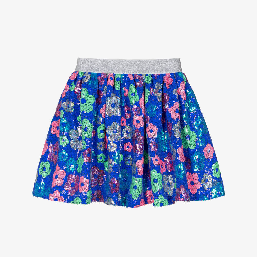 Hatley-Юбка синяя с цветочным узором и пайетками для девочек | Childrensalon