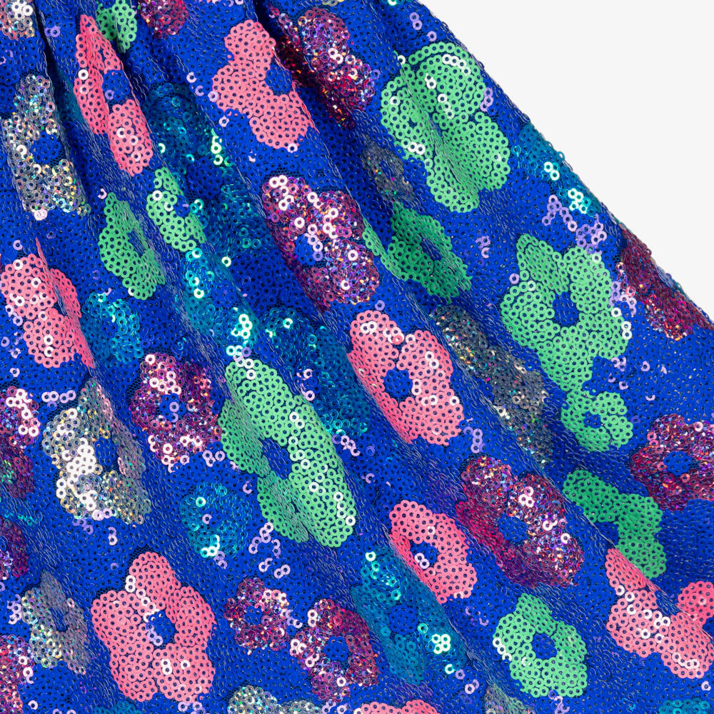 Hatley-Юбка синяя с цветочным узором и пайетками для девочек | Childrensalon