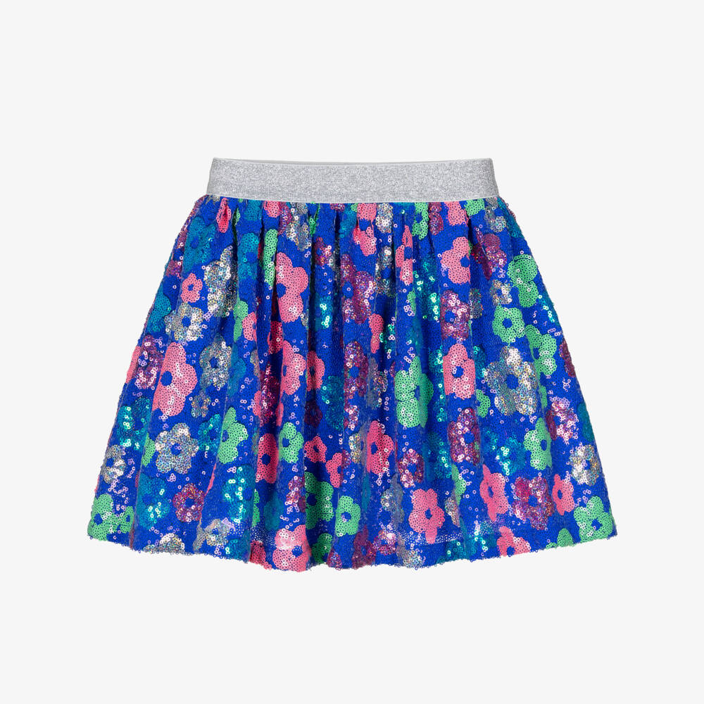 Hatley-Юбка синяя с цветочным узором и пайетками для девочек | Childrensalon