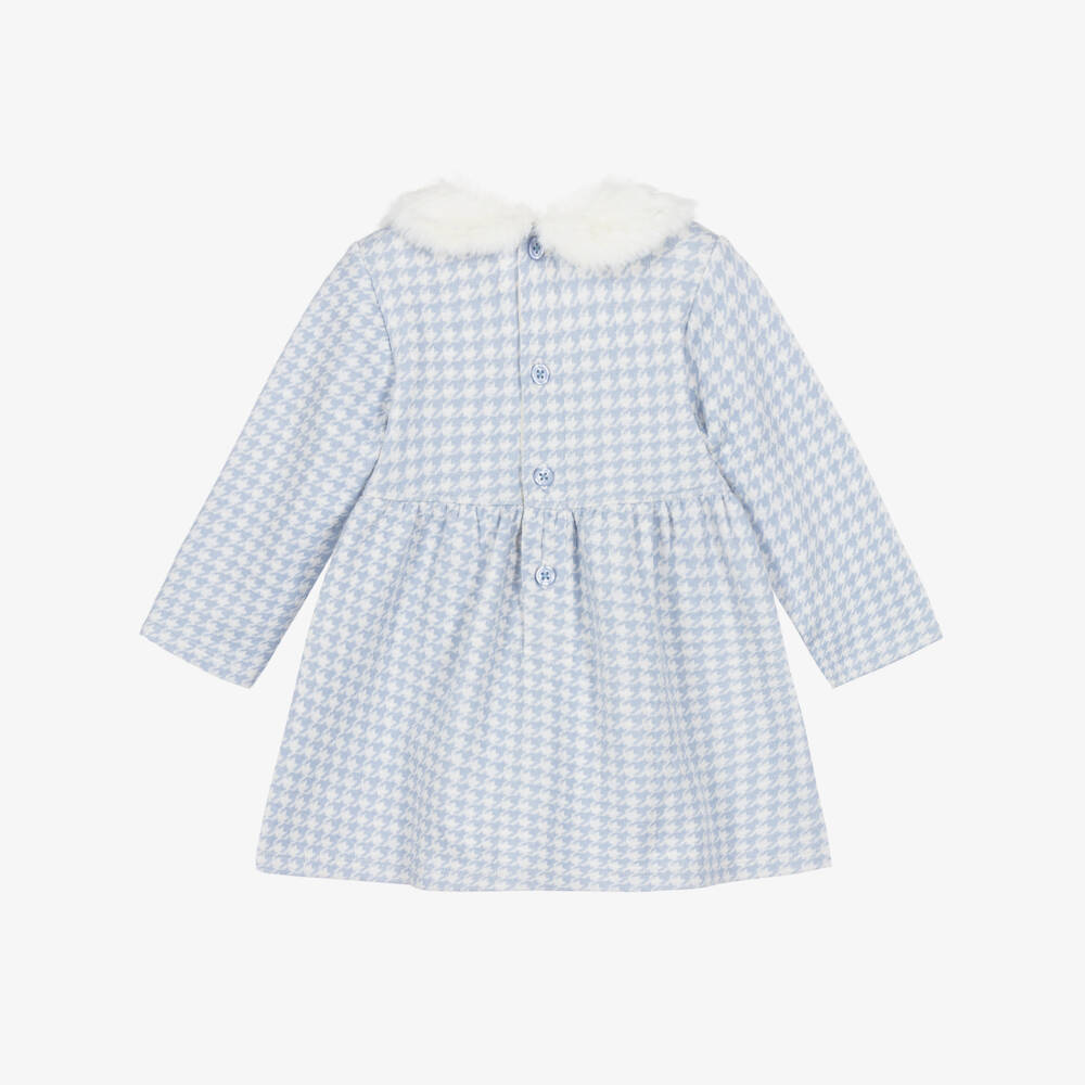Hatley-Girls Blue Houndstooth Jersey Dress | Childrensalon