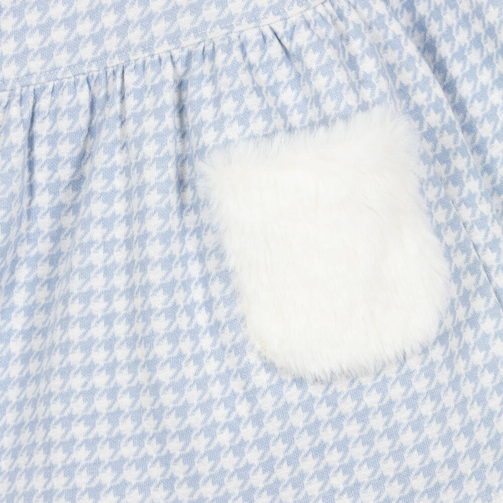 Hatley-Girls Blue Houndstooth Jersey Dress | Childrensalon