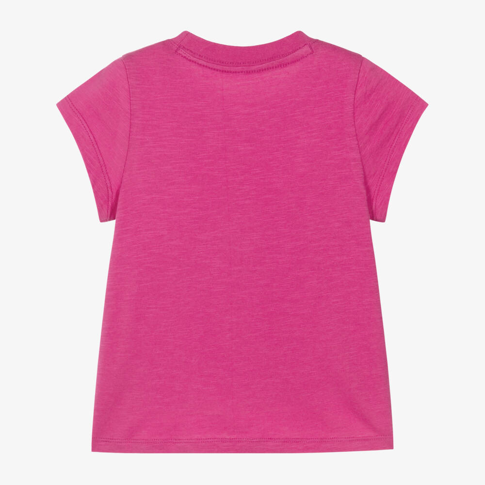 Hatley-Girls Fuchsia Pink Cotton T-Shirt with Sequin Ice Cream Sundae | Childrensalon