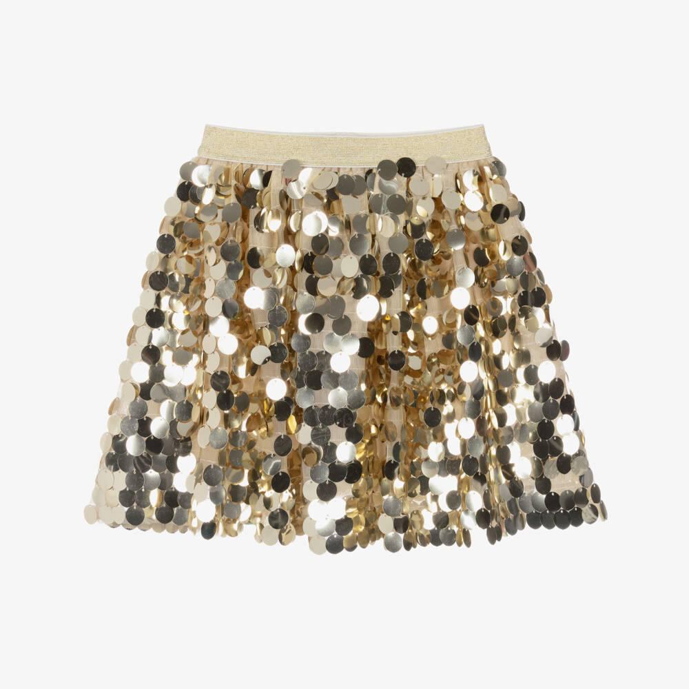 Hatley-Girls Gold Sequin Skirt | Childrensalon