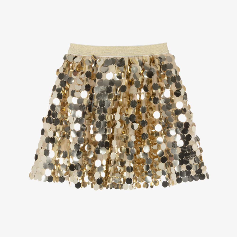 Hatley-Girls Gold Sequin Skirt | Childrensalon