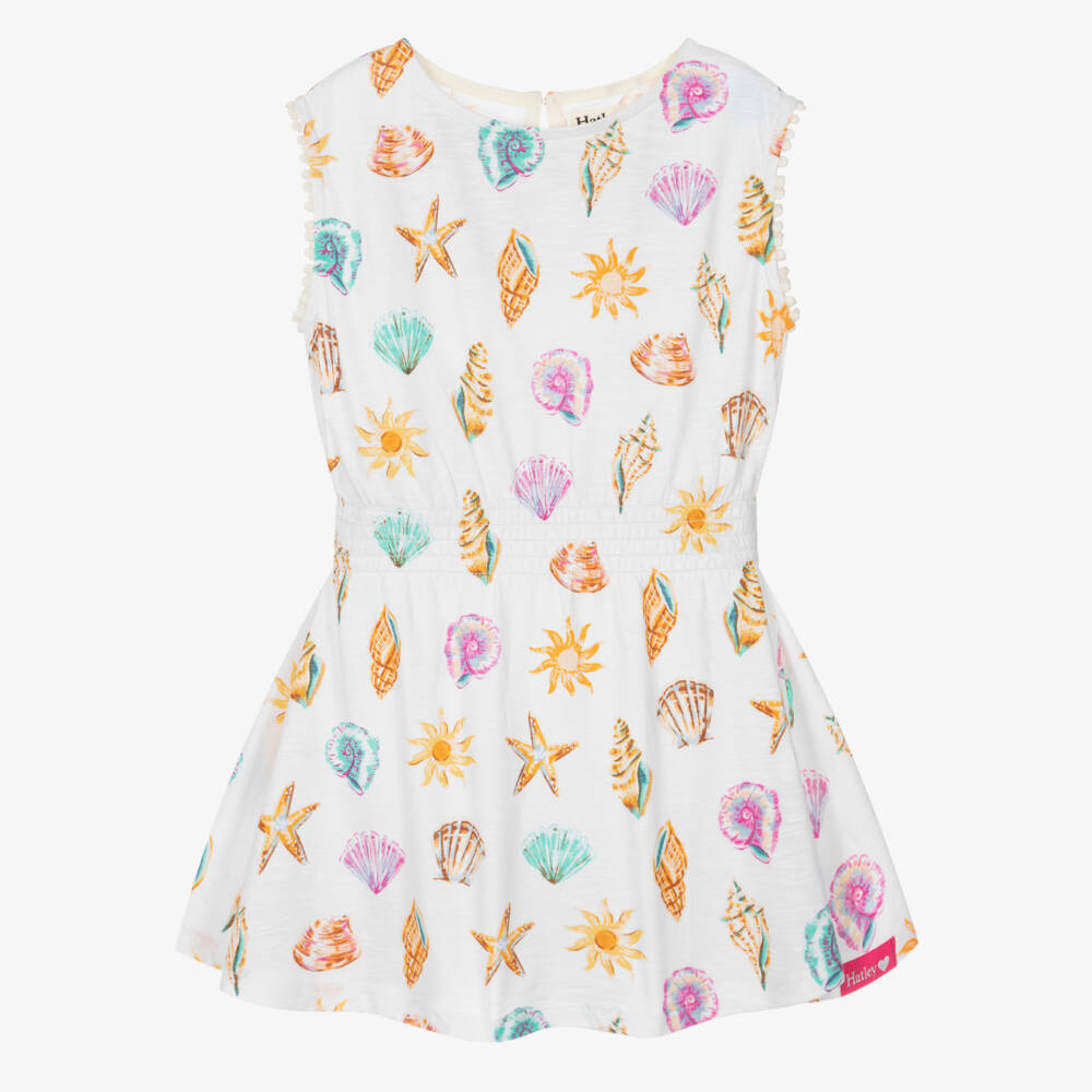 Hatley-Girls Ivory Cotton Shells & Sunshine Dress | Childrensalon