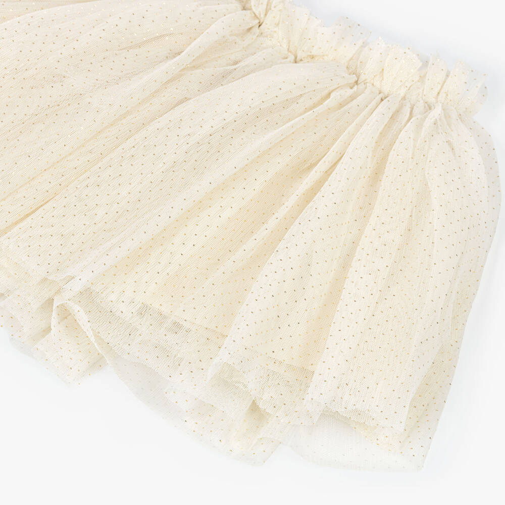 Hatley-Girls Ivory & Gold Tulle Tutu Skirt | Childrensalon
