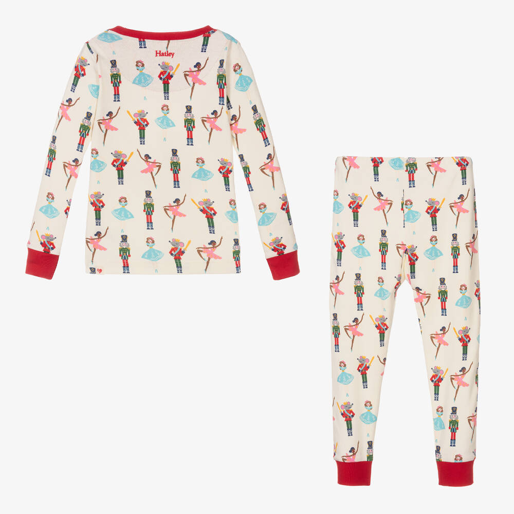 Hatley-Girls Ivory Nutcracker Print Cotton Pyjamas | Childrensalon