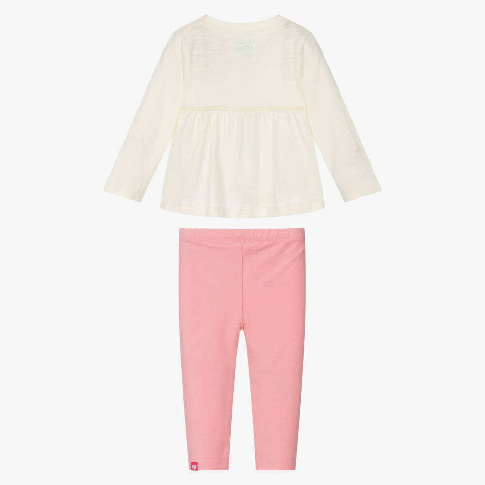 Hatley-Girls Ivory & Pink Cotton Cupcake Top & Leggings Set | Childrensalon
