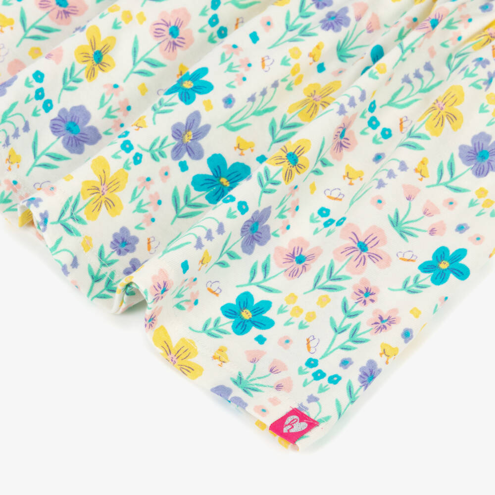 Hatley-Girls Ivory Pink & Purple Floral Cotton Dress | Childrensalon