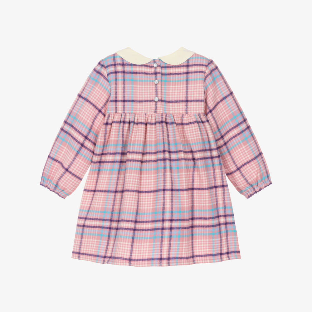 Hatley-Girls Pink Brushed Cotton Check Dress | Childrensalon