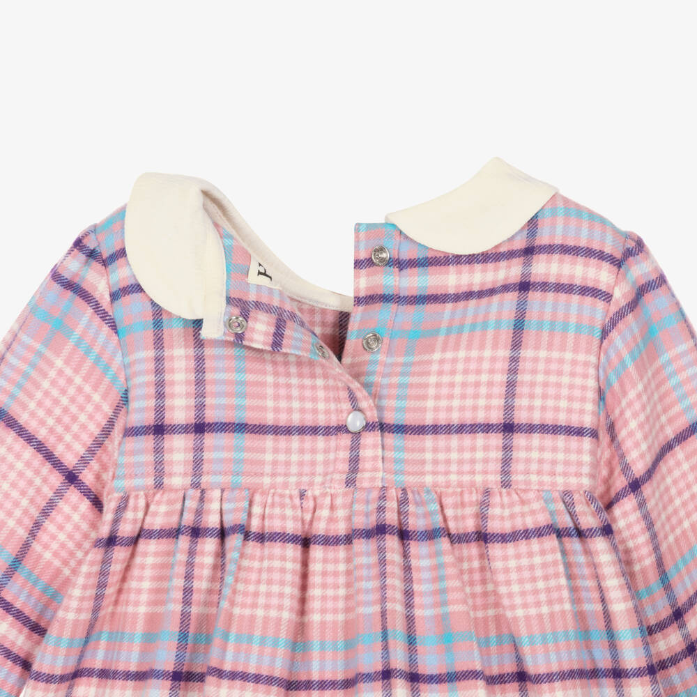 Hatley-Girls Pink Brushed Cotton Check Dress | Childrensalon
