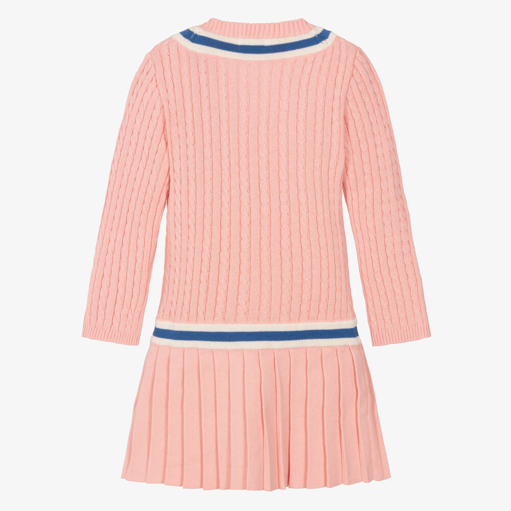 Hatley-Girls Pink Cotton Cable Knit Dress | Childrensalon