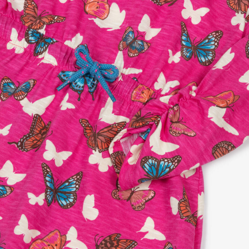 Hatley-فستان بطبعة فراشات قطن لون زهري للبنات | Childrensalon