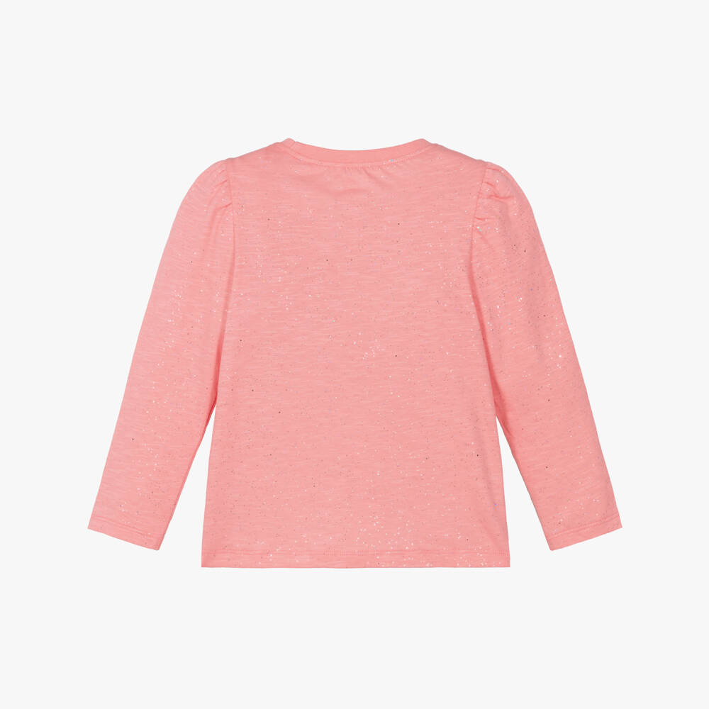 Hatley-Girls Pink Glittery Cotton Top | Childrensalon