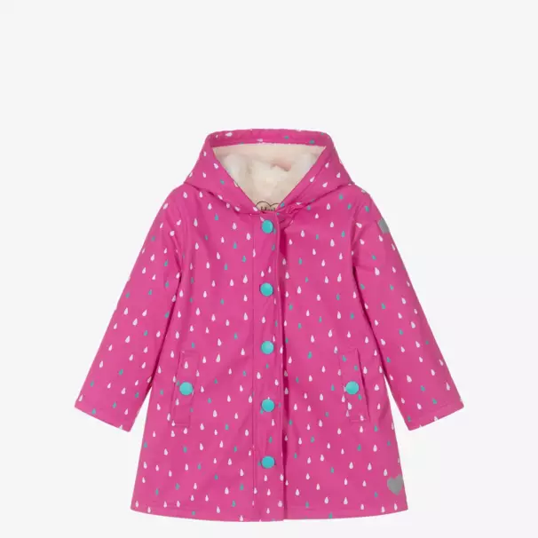 Hatley-Girls Pink Raindrop Raincoat | Childrensalon