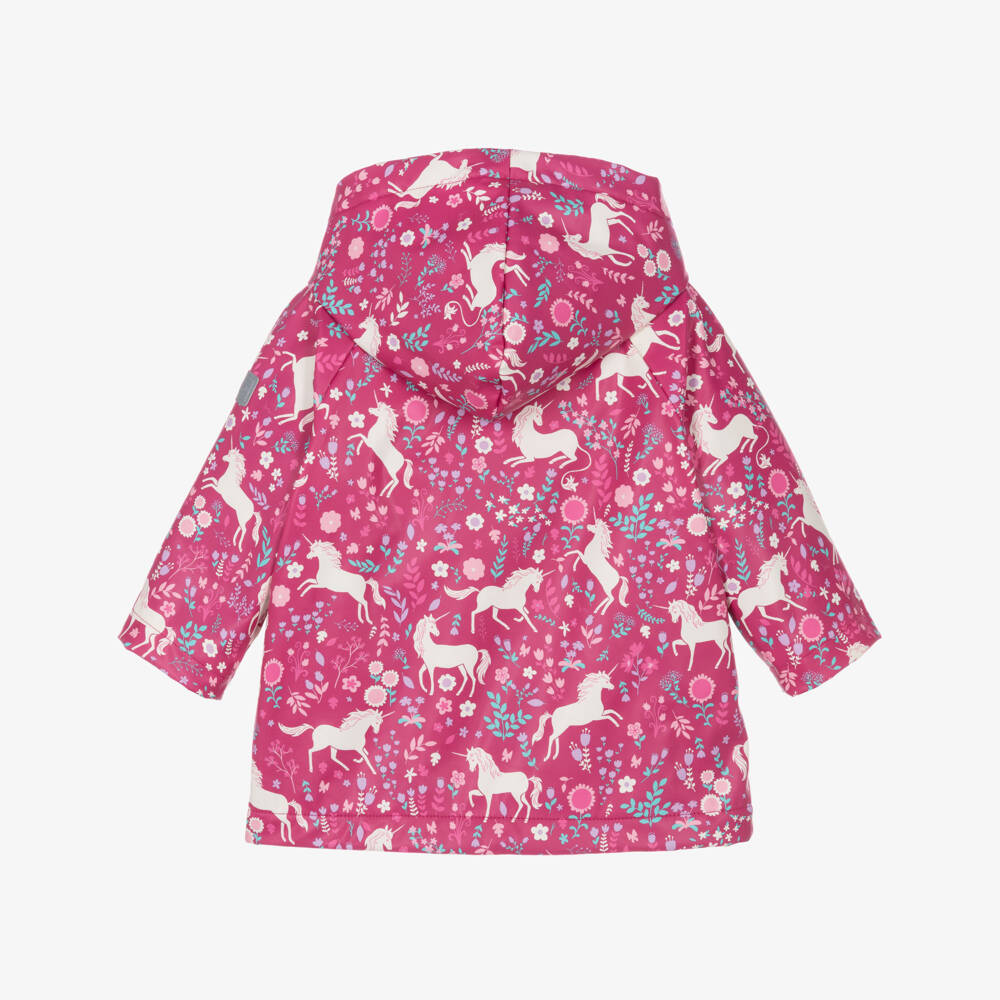Hatley-Girls Pink Unicorn Raincoat | Childrensalon