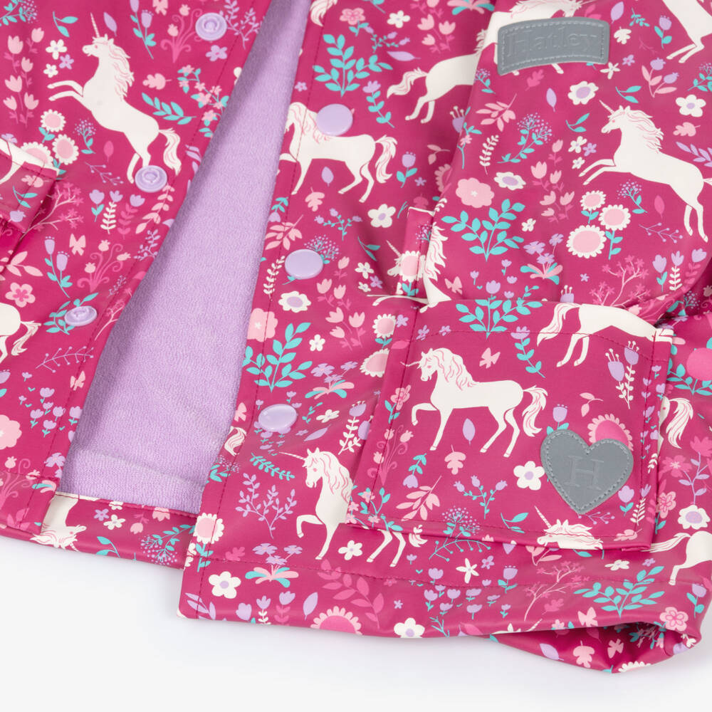 Hatley-Girls Pink Unicorn Raincoat | Childrensalon