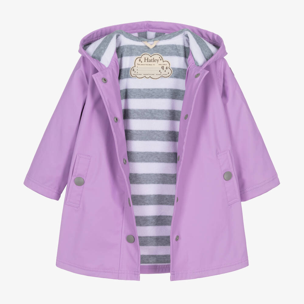 Little Blue House by Hatley-Girls Purple Waterproof Raincoat | Childrensalon