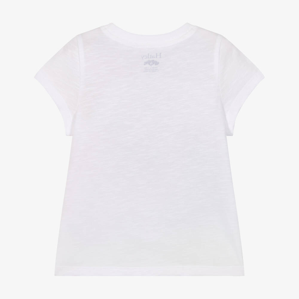 Hatley-Футболка белая хлопковая с ярким рисунком лошадей для девочек | Childrensalon