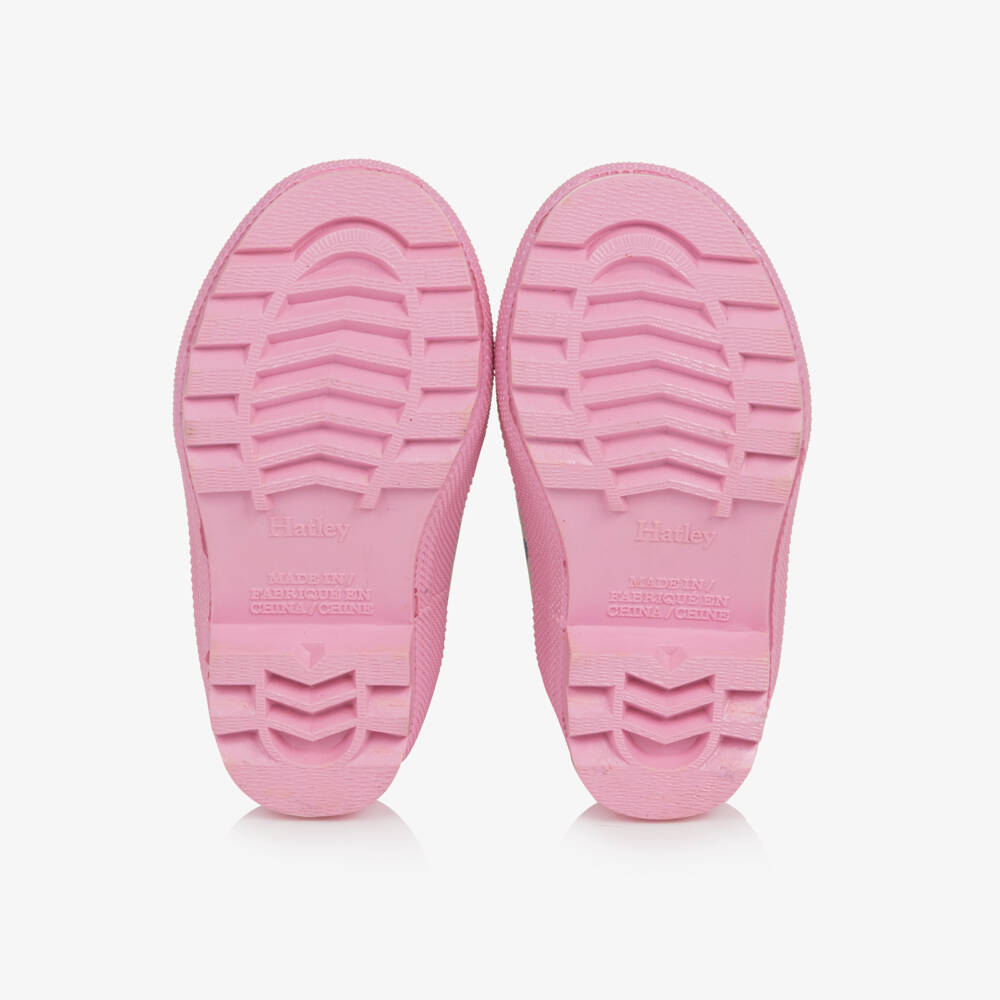 Hatley-Girls White & Pink Dog Print Rain Boots | Childrensalon