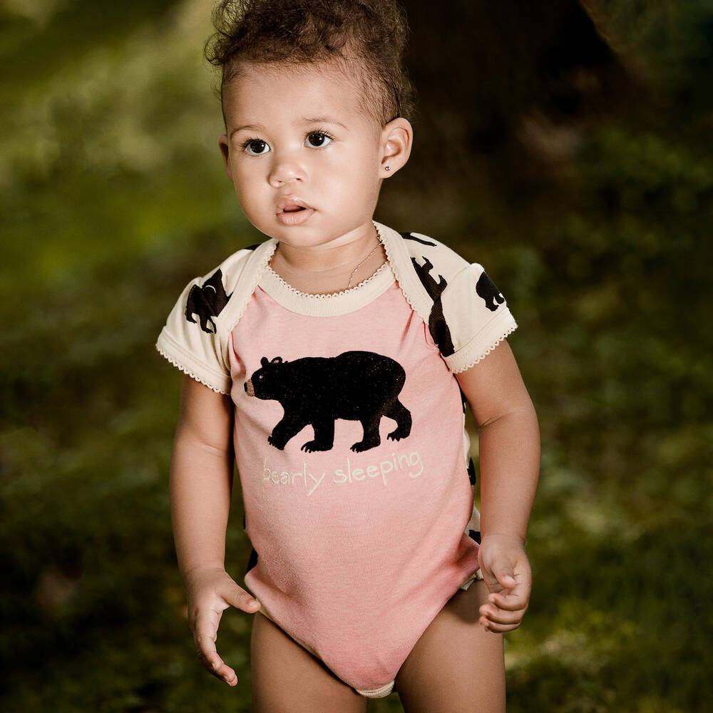 Little Blue House by Hatley-Pink & Ivory Cotton Bodyvest & Hat Set | Childrensalon