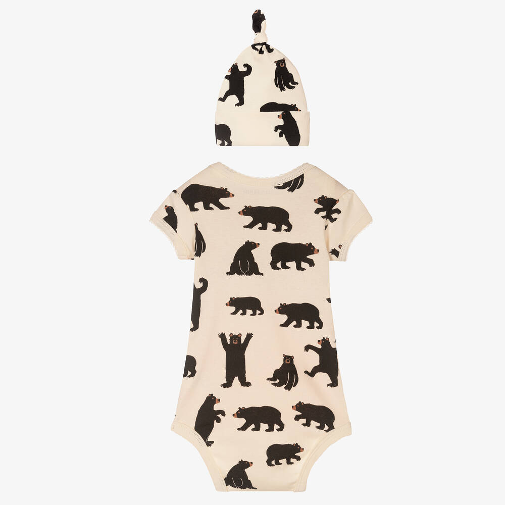 Little Blue House by Hatley-Pink & Ivory Cotton Bodyvest & Hat Set | Childrensalon