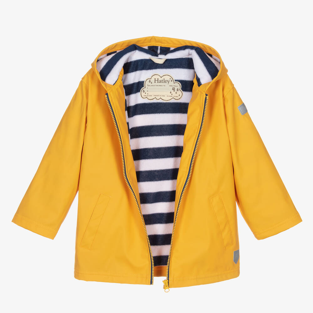 Hatley-Yellow Hooded Raincoat | Childrensalon