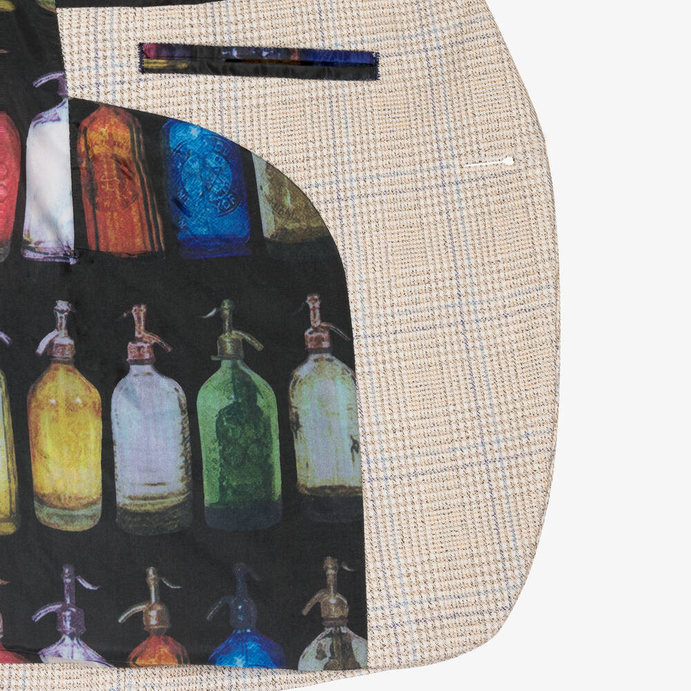 House of Cavani-Бежевый костюм Caridi в клетку для мальчиков | Childrensalon