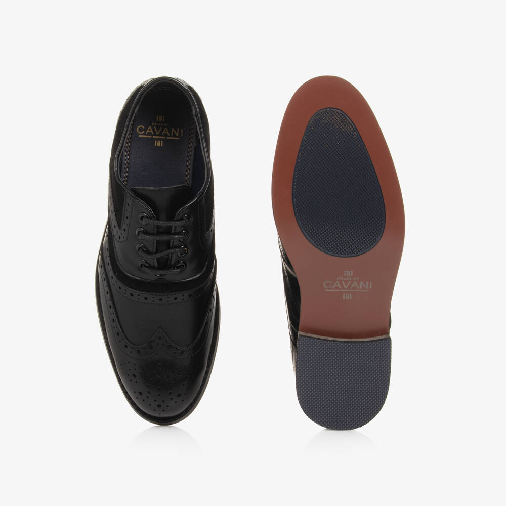 House of Cavani-Boys Black Lace-Up Brogues | Childrensalon