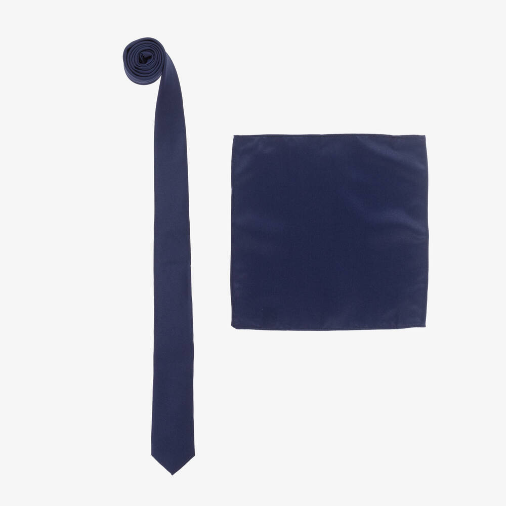 House of Cavani-Boys Blue Satin Tie Set | Childrensalon