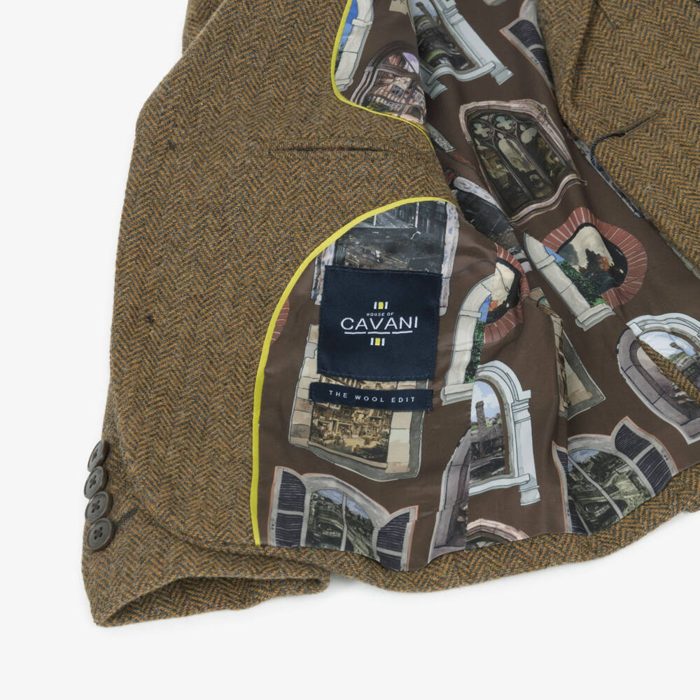 House of Cavani-Boys Brown Herringbone Tweed 3 Piece Suit | Childrensalon