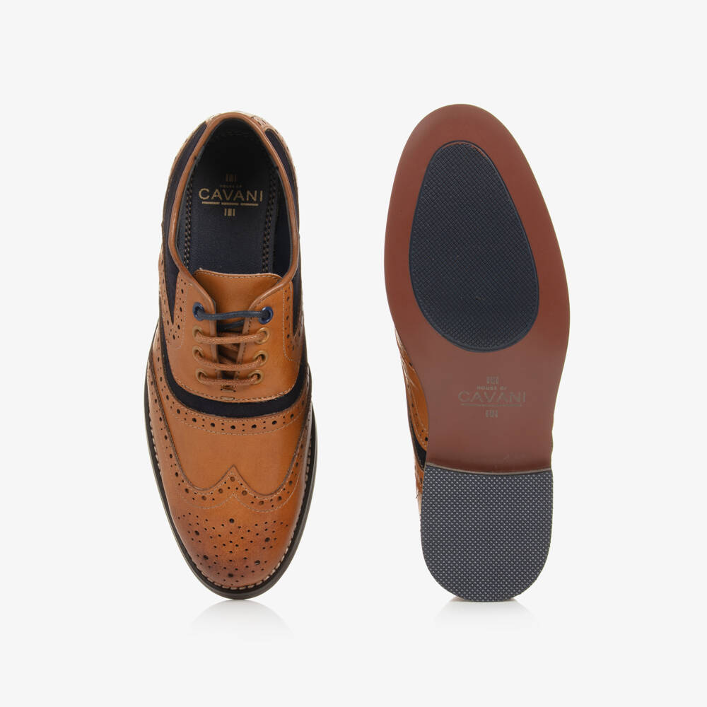 House of Cavani-Boys Brown Lace-Up Brogues | Childrensalon