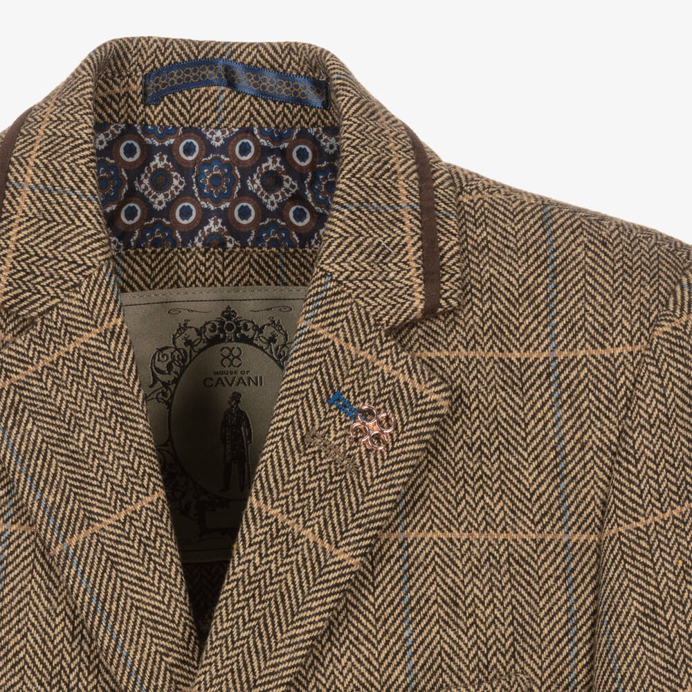 House of Cavani-Boys Brown Tweed Albert Suit | Childrensalon