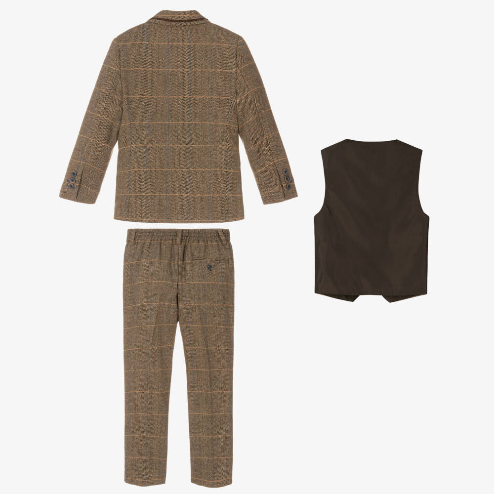 House of Cavani-Boys Brown Tweed Albert Suit | Childrensalon