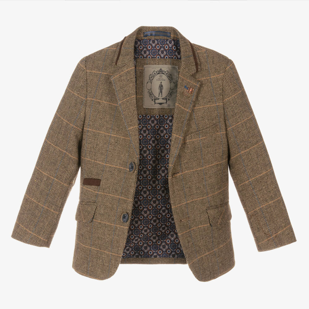 House of Cavani-Boys Brown Tweed Albert Suit | Childrensalon
